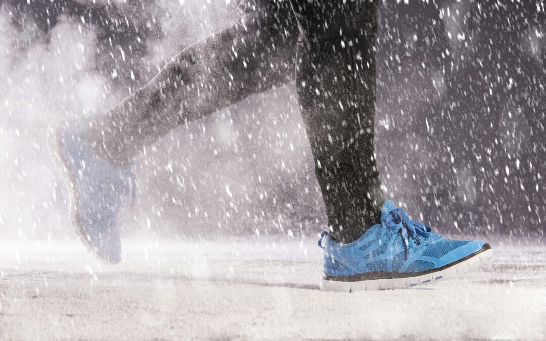 feet running through the snow flurries is how to stay committed to your goals