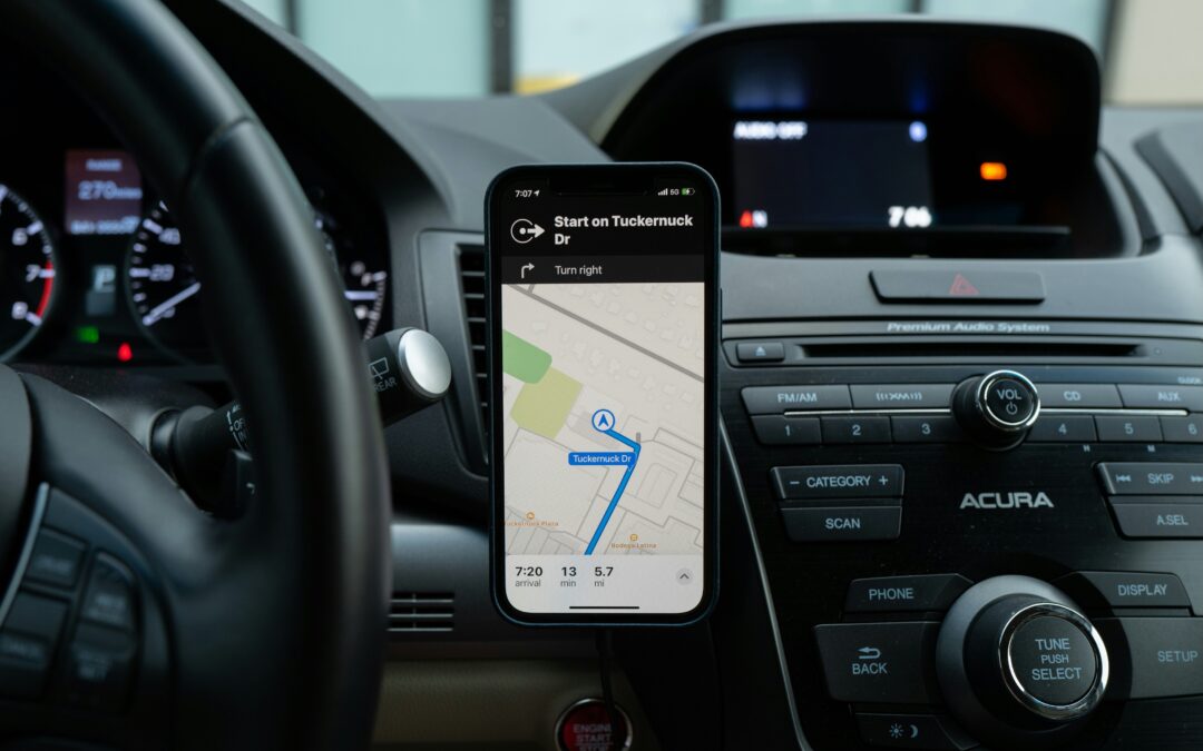 A phone being used as a GPS on the dash of a card. This is why a great coach an help you with your goal setting.