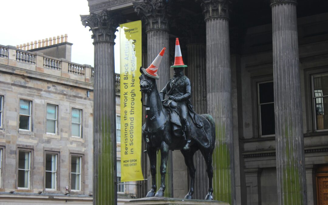 A traffic cone on the Duke of Wellington statue in Glasgow is just one of the ways the Tartan Army is bringing your whole self to whatever you do.